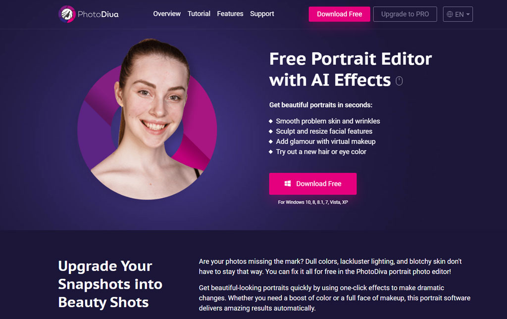PhotoDiva AI photo editing tool