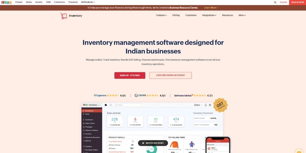 Zoho - Inventory Management Software
