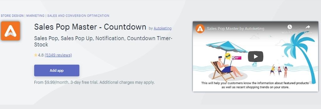 sales pop master Countdown timer