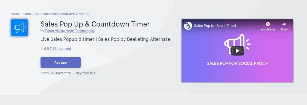 sales pop up countdown timer