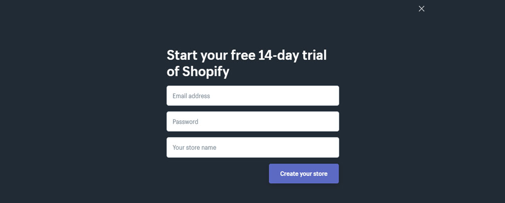 set up account on Shopify